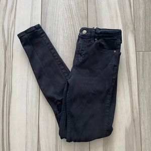 Jamie high waist black ripped skinny jeans